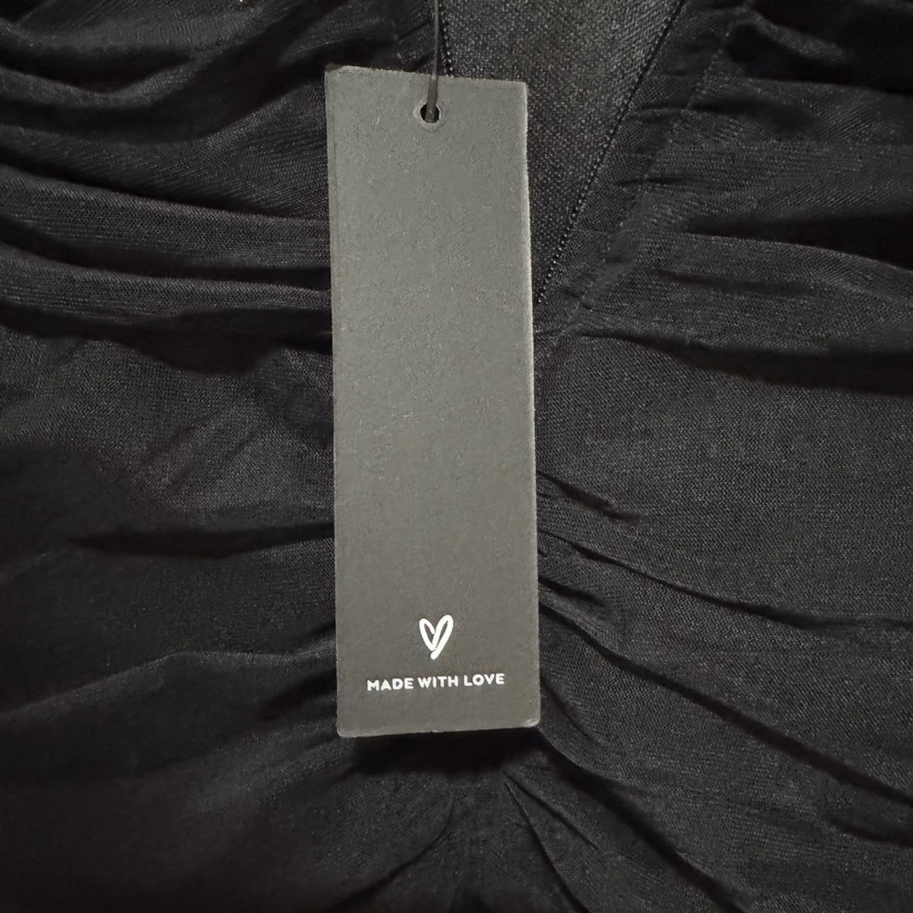 LULU'S Impressive Flirt Black Mesh
Ruched Mock Neck Midi Dress in BLACK - Picture 9 of 16
